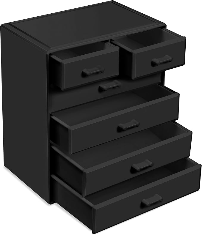 Sorbus Acrylic Makeup Organizer - Organization and Storage Case for Cosmetics Make Up & Jewelry - Large Makeup Organizer for Vanity, Bathroom, College Dorm, Closet, Desk (4 Large, 2 Small Drawers) - Image 7