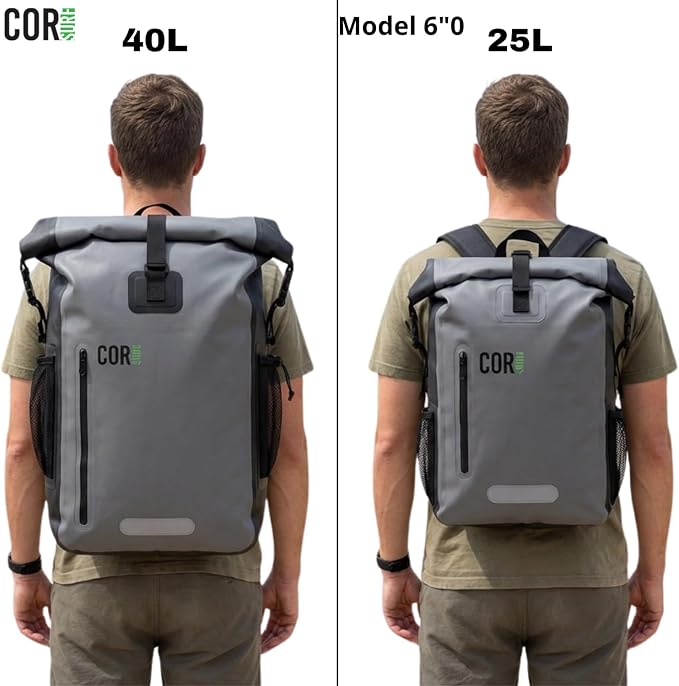 COR Surf Waterproof Dry Bag Backpack with Padded Laptop Sleeve Heavy Duty Roll-Top Pack (Dark Blue, 25L) - Image 6