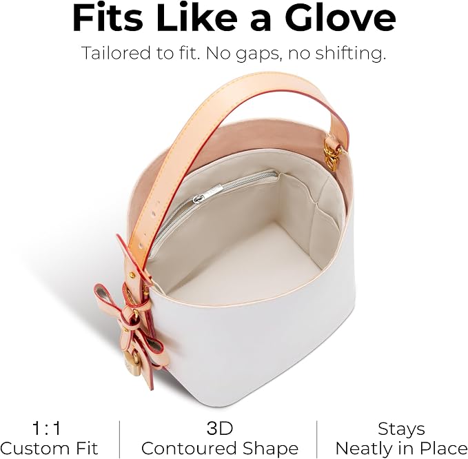 Purse Organizer Insert Compatible with LV All In BB | Handcrafted DuPont™ Tyvek®, Precision 1:1 Custom Fit, Craie w/ Zipper, Keep Bag Clean & Protected for Travel & Commute - Image 3