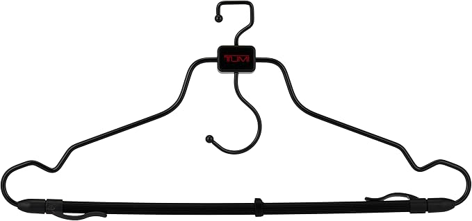 TUMI - 2-Piece Hangers Set - Travel Clothes Hanger for Suit, Coat & Trousers - Space Saving Garment Bag Hangers w/ Hooks - Black - Image 4