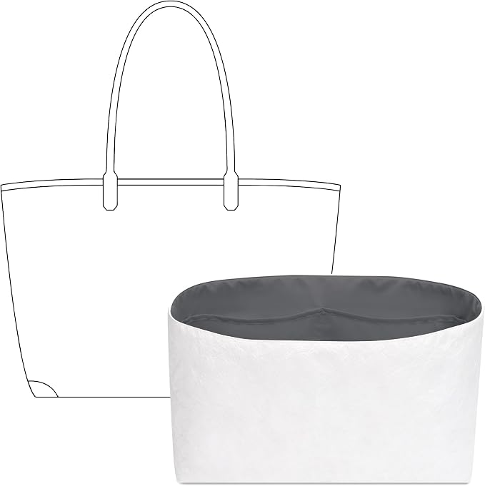 Tote Bag Organizer Insert for Artois PM Tote Handbags, Custom Fit Inside Premium Slate Gray Lightweight WaterResistant Purse Insert with Cup Holder Accessories by FANJIProject