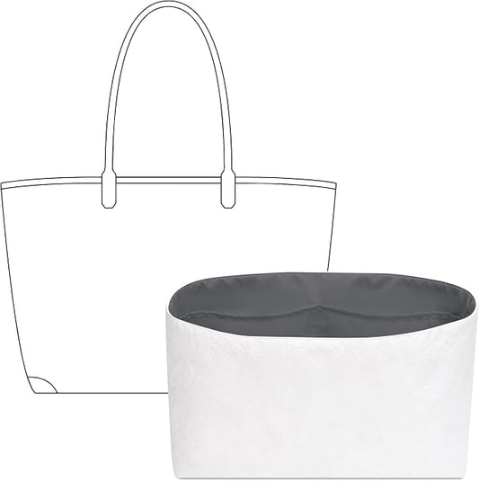 Tote Bag Organizer Insert for Artois PM Tote Handbags, Custom Fit Inside Premium Slate Gray Lightweight WaterResistant Purse Insert with Cup Holder Accessories by FANJIProject