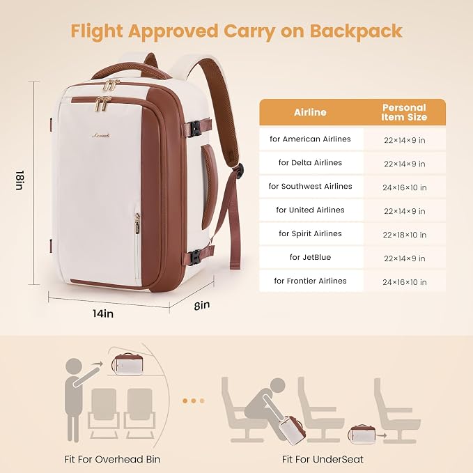 LOVEVOOK 40L Travel Backpack for Women,Carry on Luggage Backpack Flight Approved with 3 Packing Cubes,Waterproof Personal Item Travel Bag fits 17 Inch Laptop,Overnight Weekender Business Daypack - Image 5