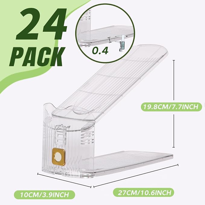 24 Pack Shoe Slots Organizer, Shoe Stackers Organizer for Closet Adjustable Shoe Holder Space Saver 50% Shoes Racks for Closet Organization - Image 2