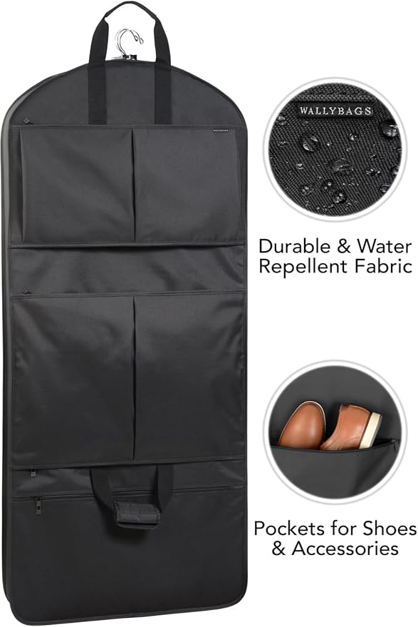 Wally Bags 48” Deluxe Tri-Fold CarryOn Travel Garment Bag with three pockets - Image 3