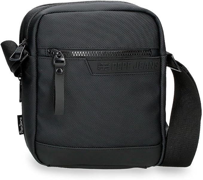 Pepe Jeans Dorking Waist Bag, Crossbody Bag with Multiple compartments, Polyester, by Joumma Bags., Black, One Size, Double crossbody bag by Unknown