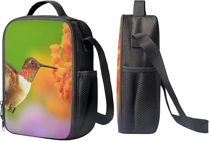 Girls Boys School Backpack with Lunch Box Pencil Case Comfy Padded Lightweight Hummingbird Backpack Set Kids Cute Bookbag Insulated Lunch Bag Student Large Capacity Daypack 17 Inch - Image 4
