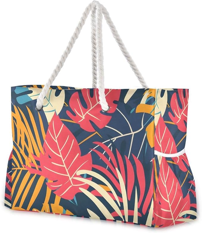 senya Large Beach Shoulder Bags Canvas Tote Water Resistant for Gym Travel Daily by senya