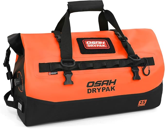 OSAH DRYPAK Waterproof Duffel Bag 25L/40L/60L – Heavy-Duty Motorcycle Tail Bag, Roll-Top Dry Bag for Travel, Camping, Boating, Kayaking, Outdoor Adventure by OSAHDRYPAK
