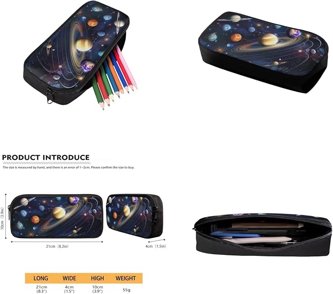 Space Galaxy Backpack for Boys Girls Backpack with Lunch Box Water Bottle Bag and Big Pencil Case 4PCS Set Bookbag with Front Pocket 17 inch Lightweight School Bag with Side Pocket for Kids - Image 5