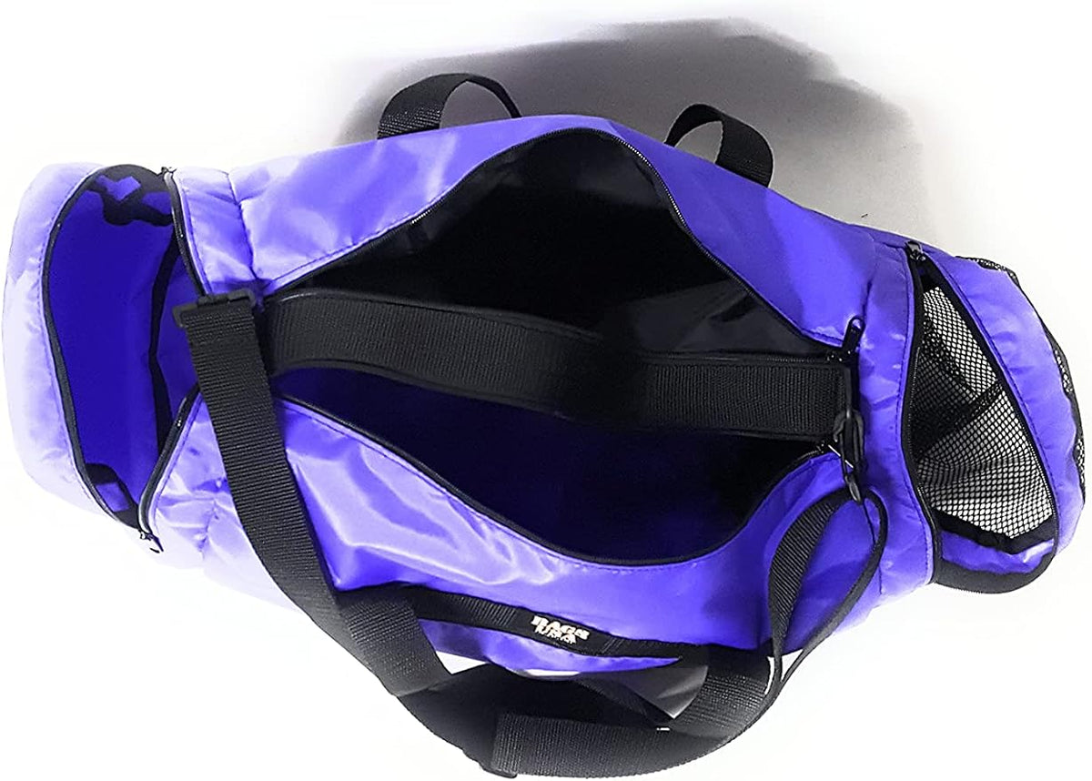Duffle Bag Wet and Dry with One End Compartment Mesh, Front Pocket, Made In USA (Purple) - Image 5