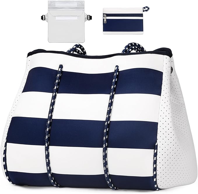 IBFUN Neoprene Bag, Large Multipurpose Beach Bag Neoprene Tote Bag with Inner Pocket for Women/Pool by IBFUN