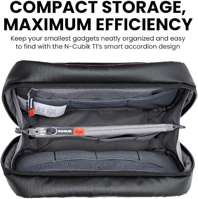 NANUK N-Cubik T1 Camera Bag Insert – Compact Water-Resistant Pouch – Shockproof Protective Camera Insert for Backpack – Perfect for Accessories & Gear (10” x 6.3” x 2”) - Image 2