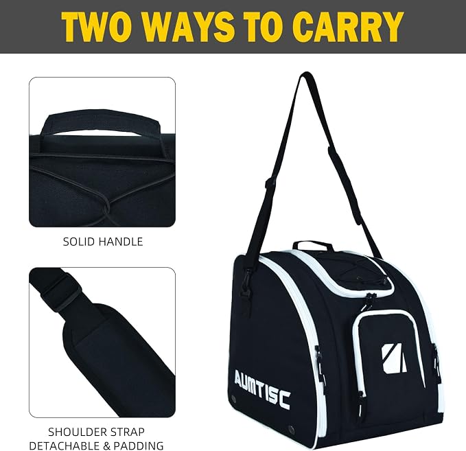 AUMTISC Padded Ski and Boots Bag Combo for Air Travel Flying, Skis Bags Adjustable Length for Skis Up to 200cm and Boots Up to Size 13 - Image 6