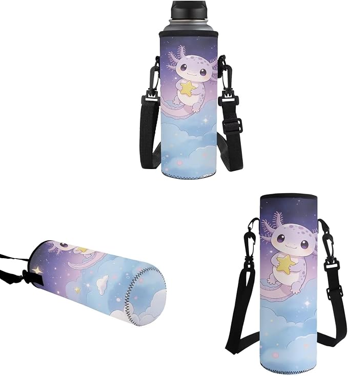 Axolotl Backpack Set for Girls with Water Bottle Sleeve Lunch Box Pencil Case for School, School Backpack Kids Student Back to School Bookbag - Image 5