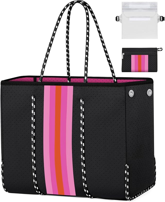 IBFUN Neoprene Bag, Large Multipurpose Beach Bag Neoprene Tote Bag with Inner Pocket for Women/Pool by IBFUN