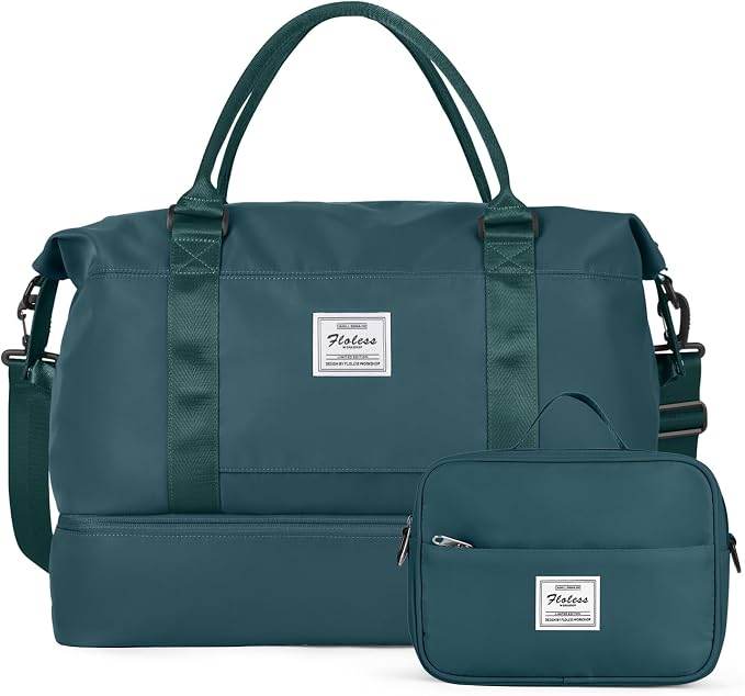 Travel Duffel Bag with Shoes Compartment,Weekender Bags for Women Travel | Overnight Carry-On Bag with Toiletry Bag & Wet Pocket & Trolley Sleeve,Extra Large by HYC00