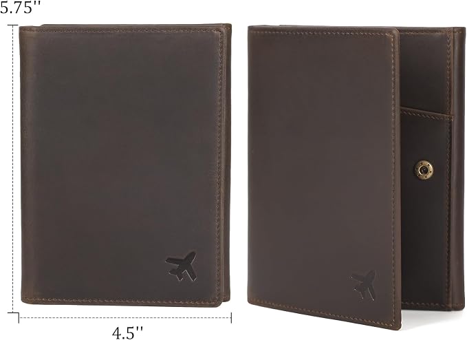 Polare Full Grain Leather Pilot Wallet Passport Holder RFID Blocking Tri-fold Travel Cover Document Organizer for Aviation Professionals - Image 4