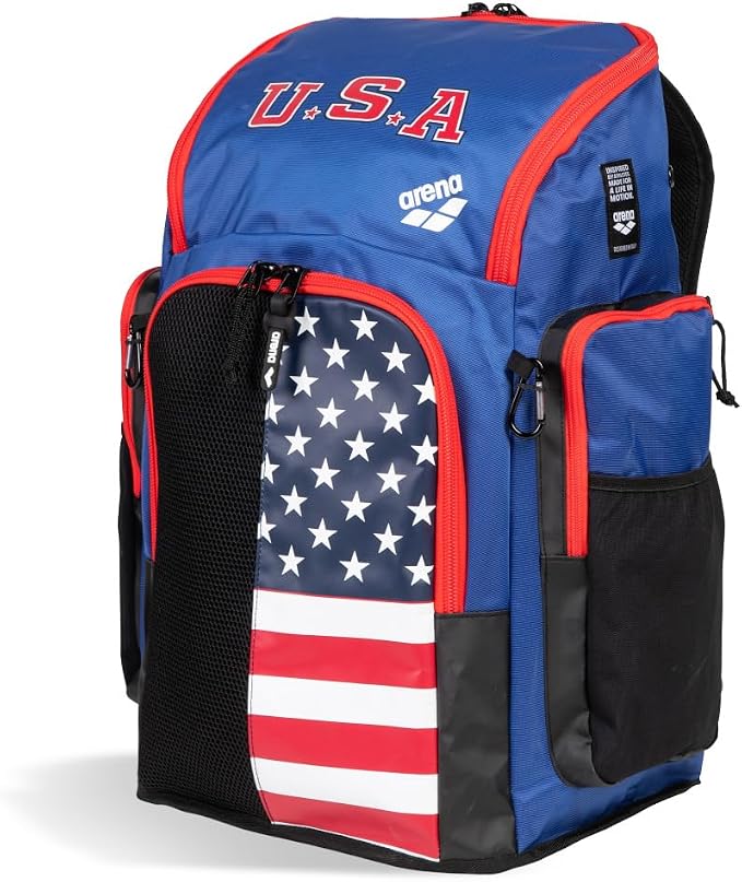 ARENA Spiky III Backpack 45 USA Swimming Athlete Sports Gym Rucksack Large Training Gear Equipment Swim Bag for Men and Women, 45 Liters, US Team - Image 2