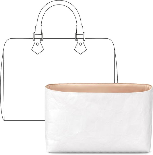 Tote Bag Organizer Insert for LV Speedy35 handbag, Custom Fit Inside Premium Vanile Lightweight WaterResistant Purse Insert with Cup Holder Accessories by FANJIProject