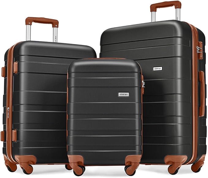 Luggage Sets, 3 Pcs Hardside Lightweight Suit case with Spinner Wheels & Lock by Merax