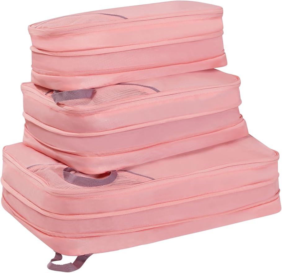 American Tourister Packing Cube Set of 3 - Suitcase Organiser for Holiday, Luggage Organiser for Suitcases, Hand Luggage and Backpack, Purple/Pink - Image 8