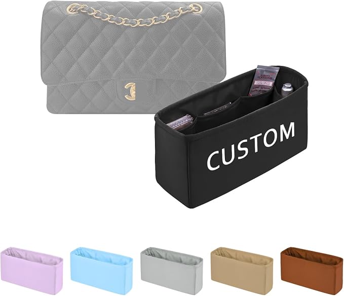 Purse Organizer Insert, Silky-Soft Lightweight Design, Multi-Pocket, Keeps Bag Organized & Protects Interior, Fits Chanel Classic Flap Bags, Ideal for Travel & Daily Use(Custom Color) by KINGSINBAG