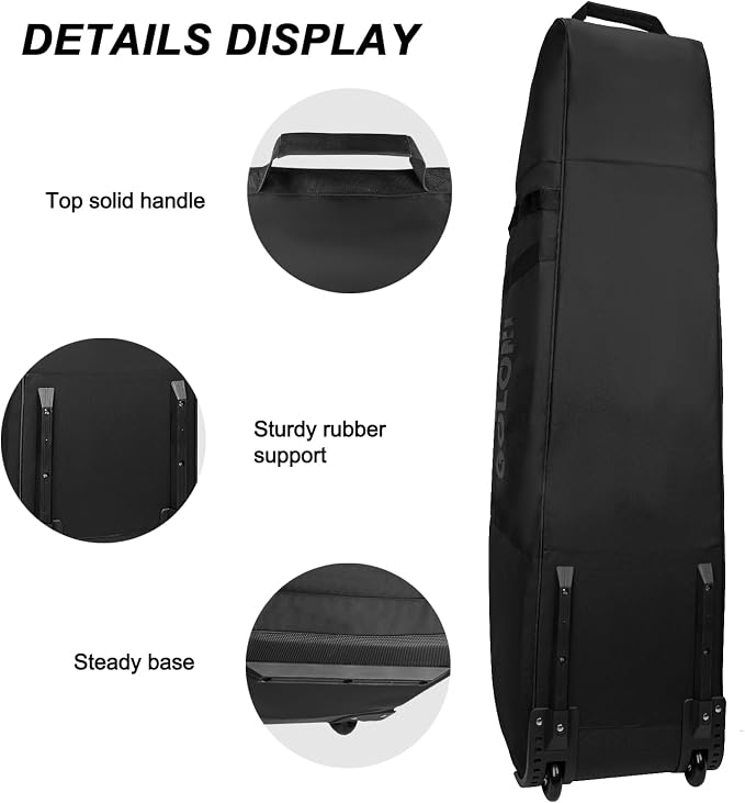 Goloni Golf Travel Bag with Wheels, Airline Golf Travel Case, Padded Rolling Golf Bag with Shoe Compartment - Image 4
