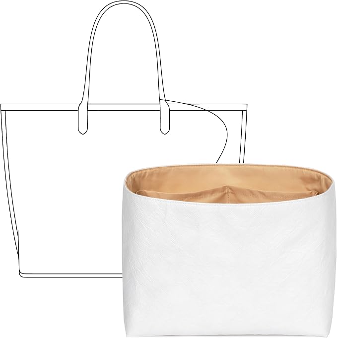 Tote Bag Organizer Insert for Anjou Mini Handbag,Custom Fit Inside Premium Vanile Lightweight WaterResistant Purse Insert with Cup Holder Accessories by FANJIProject