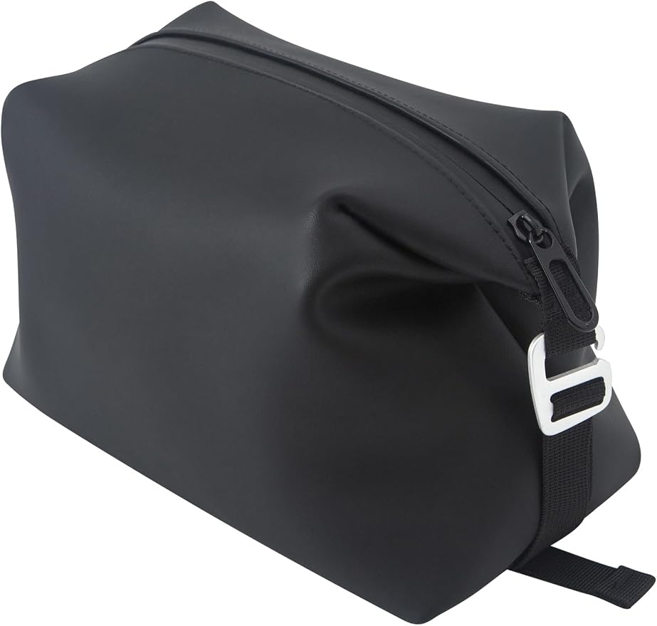 6"x 11" 6L Large Silicone Toiletry Bag,Waterproof Leakproof Foldable Travel Organizer,Dopp Kit Alternative for Men & Women,Black by Onbagway