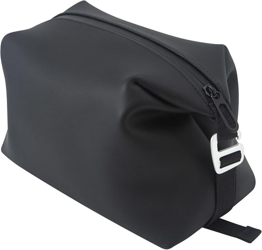 6"x 11" 6L Large Silicone Toiletry Bag,Waterproof Leakproof Foldable Travel Organizer,Dopp Kit Alternative for Men & Women,Black by Onbagway