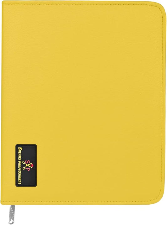 Leather Shear Cases for Hairstylist Holds 10 Grooming or Beauty Shears, Shear Holder (YELLOW) by ShearsProfessional