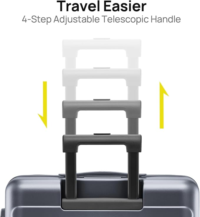 NINETYGO Carry On Luggage 22x14x9 Airline Approved, 20 Inch Luggage with Smooth Spinner Wheels, Lightweight, Hard Shell PC Suitcase Carry-On, Travel Luggage, TSA Approved (Grey, Rhine Basic) - Image 7