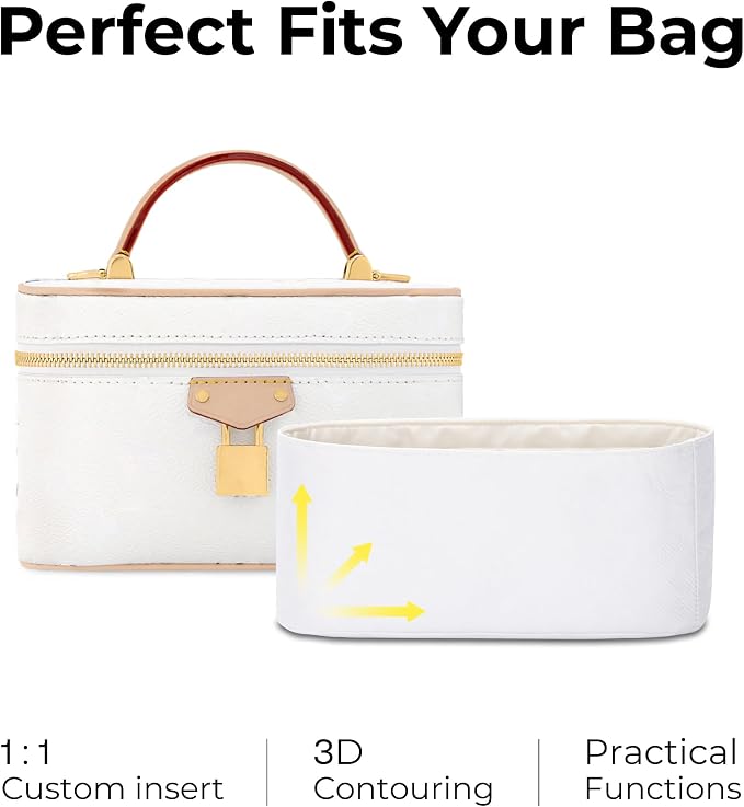 Purse Organizer Compatible with LV VANITY CHAIN POUCH | Handcrafted DuPont™ Tyvek®,Lightweight Backpack Organizer Insert, 1:1 Custom Fit,Craie,Ideal for Work, Travel & Everyday Use - Image 3