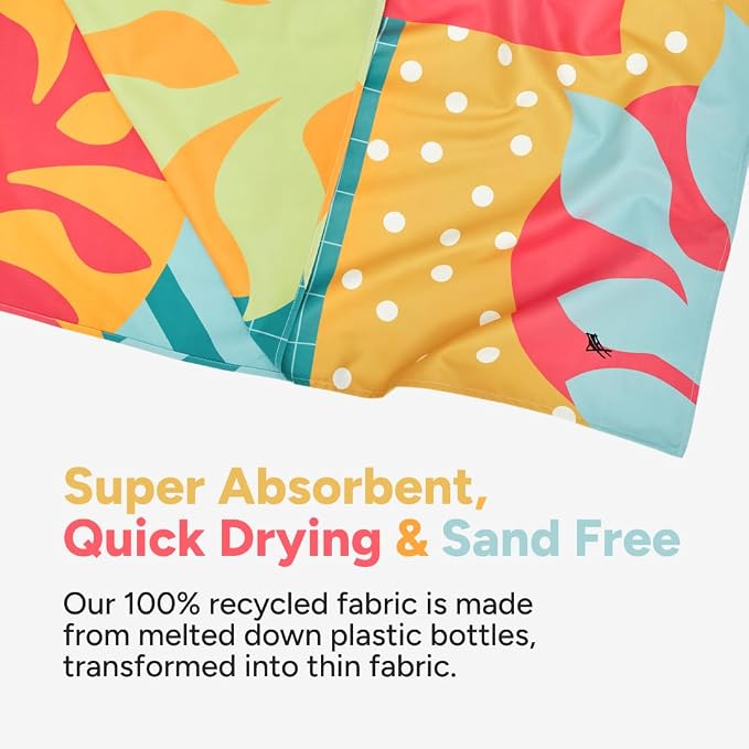 Dock & Bay Beach Towel - Quick Dry, Sand Free - Compact, Lightweight - 100% Recycled - Includes Bag - Good Times & Tan Lines - Extra Large (200x90cm, 78x35) - Image 3