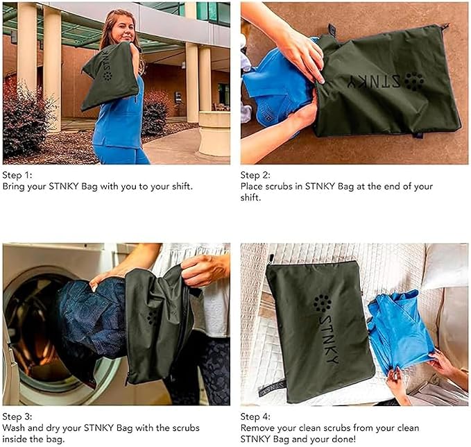 STNKY Bag Pro - Laundry Bags With Zips, Handles and Internal Mesh Bag for Travel, Yoga, Healthcare, Gym Kit, Laundry (XL, Forest Green) - Image 5