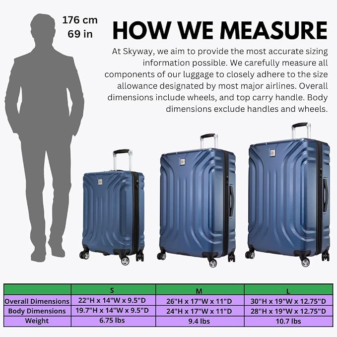 Skyway Nimbus 4.0 Expandable, Durable Hardside, 4 Wheel Spinner, Lightweight Suitcase, Unisex, Stylish, Maritime Blue, Carry-On 20-Inch - Image 7