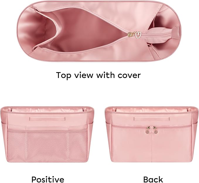 GIVLEFLY Purse Organizer Insert for Tote Bag, 11.81 Inch Satin Bag Organizer with Zipper Pocket, Multi Pocket Handbag Organizer - Image 8