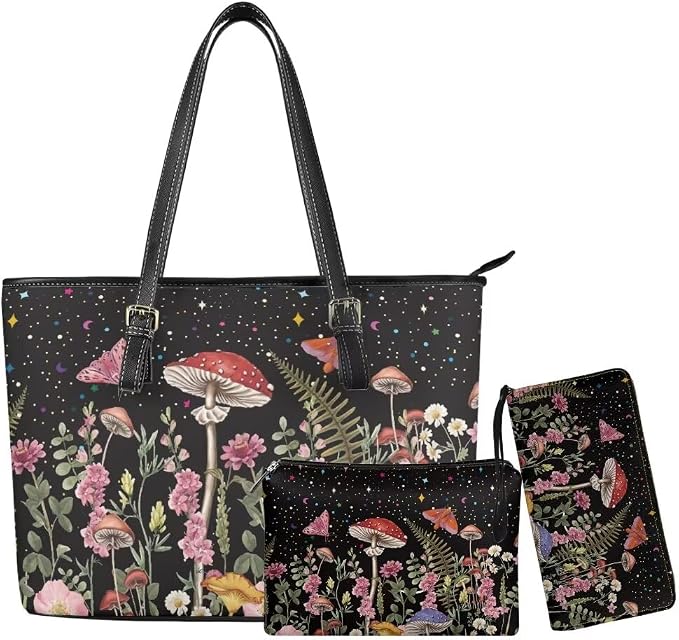 Women Purse Handbags Wallet Sets Leather Shoulder Tote Bag for Women,Top Handle Purse with Wrist Wallet Bag by Unknown