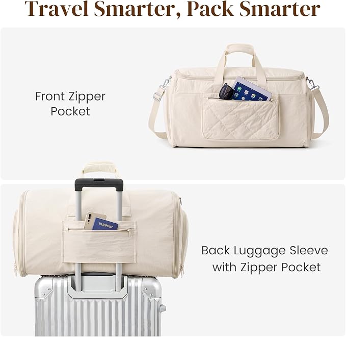 S-ZONE Garment Duffle Bags for Travel Carry on Convertible 2 in 1 Suit Bags Hanging Suitcase with Toiletry Bag 50L - Image 4