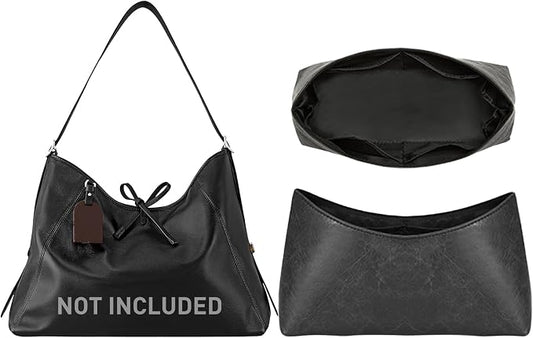 DupontPaper Purse Organizer Insert Compatible with LV CarryAll Cargo Vibe PM Bag,Upgraded Lightweight Water-Resistant Tote Bag Organizer Insert Shaper for Luxury Bags（Full Black, PM） by OAIKOR