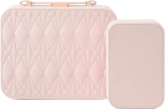Large Jewelry Travel Case, Jewelry Case for Necklaces Large Jewelry Case Jewelry Box for Women Girls. (Pink) by HOME