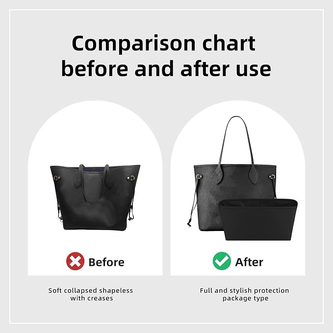 DGAZ Purse Organizer Insert Fits Neverfull-Mini/PM/MM/GM Bags，Silk Bag Organizer，Luxury Handbag & Tote Shaper（GM, Black） - Image 4