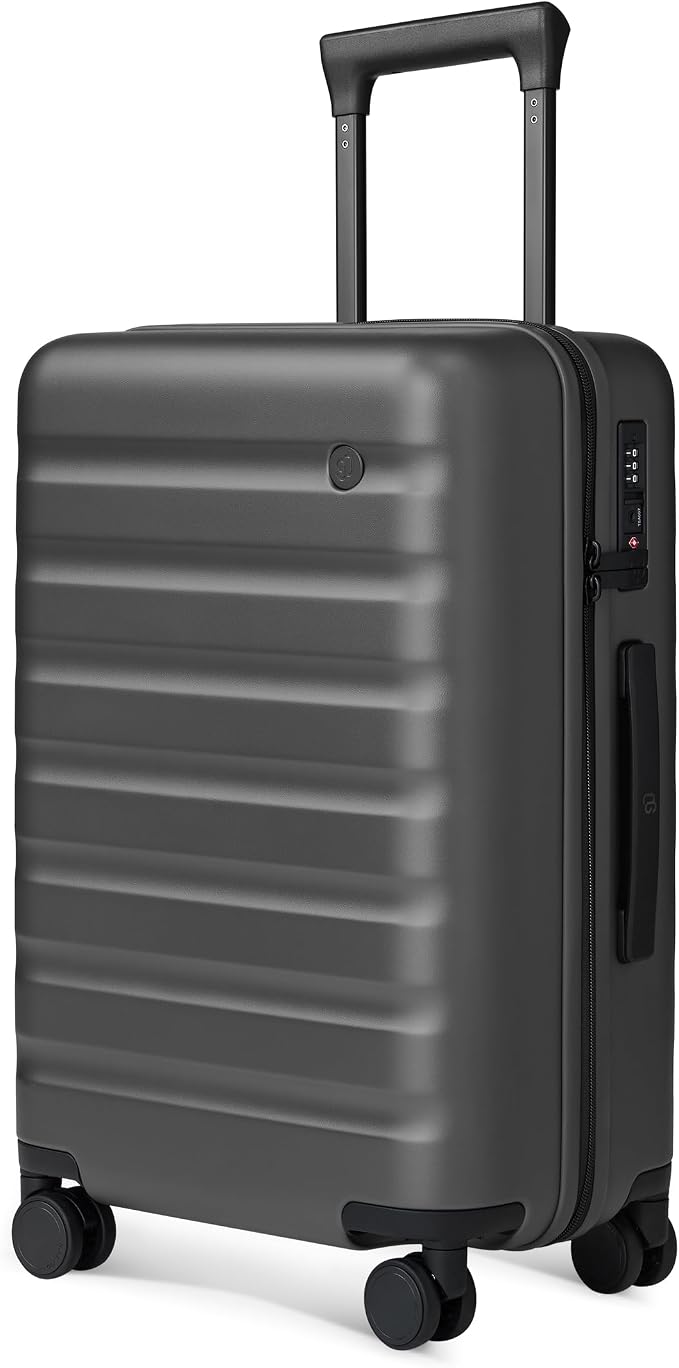 NINETYGO Carry On Luggage 22x14x9 Airline Approved, 20 Inch Luggage with Smooth Spinner Wheels, Lightweight, Hard Shell PC Suitcase Carry-On, Travel Luggage, TSA Approved (Grey, Rhine Basic2.0) by NINETYGO