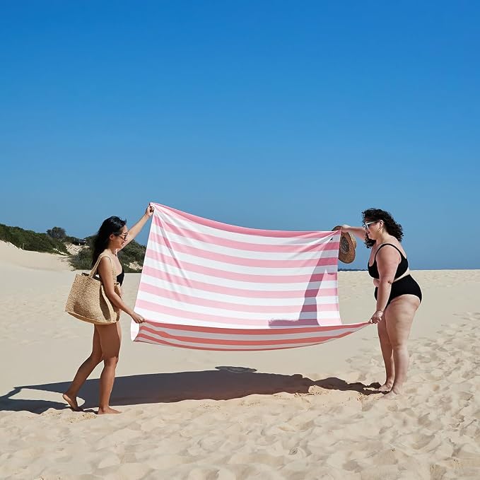 Dock & Bay Quick Drying Towel - for Sports & Gym - Compact, Lightweight - 100% Recycled - Includes Bag - Cabana Light - Malibu Pink, Double Extra Large (180x200cm, 70x78) - Image 2