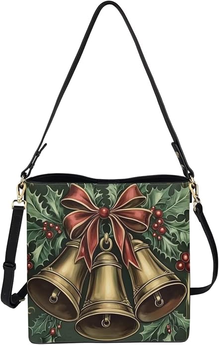 HUGS IDEA Boho Bags for Women Leather Handbag Shoulder Bucket Crossbody Purse - Image 4