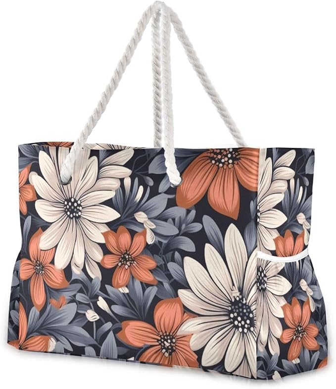 senya Large Beach Shoulder Bags Canvas Tote Water Resistant for Gym Travel Daily by senya