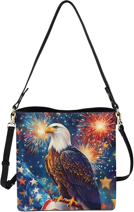 HUGS IDEA Boho Bags for Women Leather Handbag Shoulder Bucket Crossbody Purse - Image 4