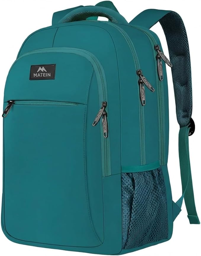 MATEIN Peacock Blue Slim Laptop Backpack, Underseat 15.6 Inch Travel Bag | Anti Theft, Sturdy Water Resistant Daily Rucksack Bag, Work Commute Personal Item Daypack, Gift for Men Women by MATEIN