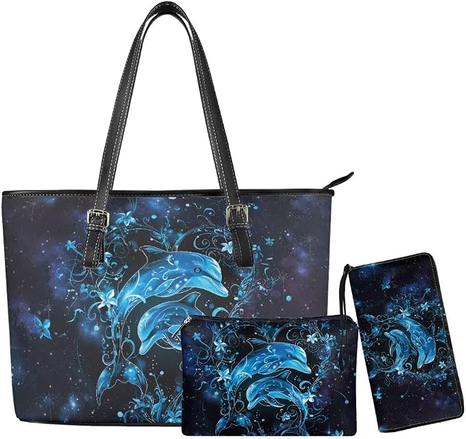 Women Purse Handbags Wallet Sets Leather Shoulder Tote Bag for Women,Top Handle Purse with Wrist Wallet Bag by Unknown